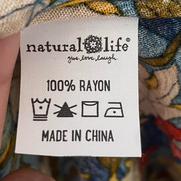 Natural Life Multicolored Floral Boho Earthy Print Dress with Button Front - Picture 7 of 8